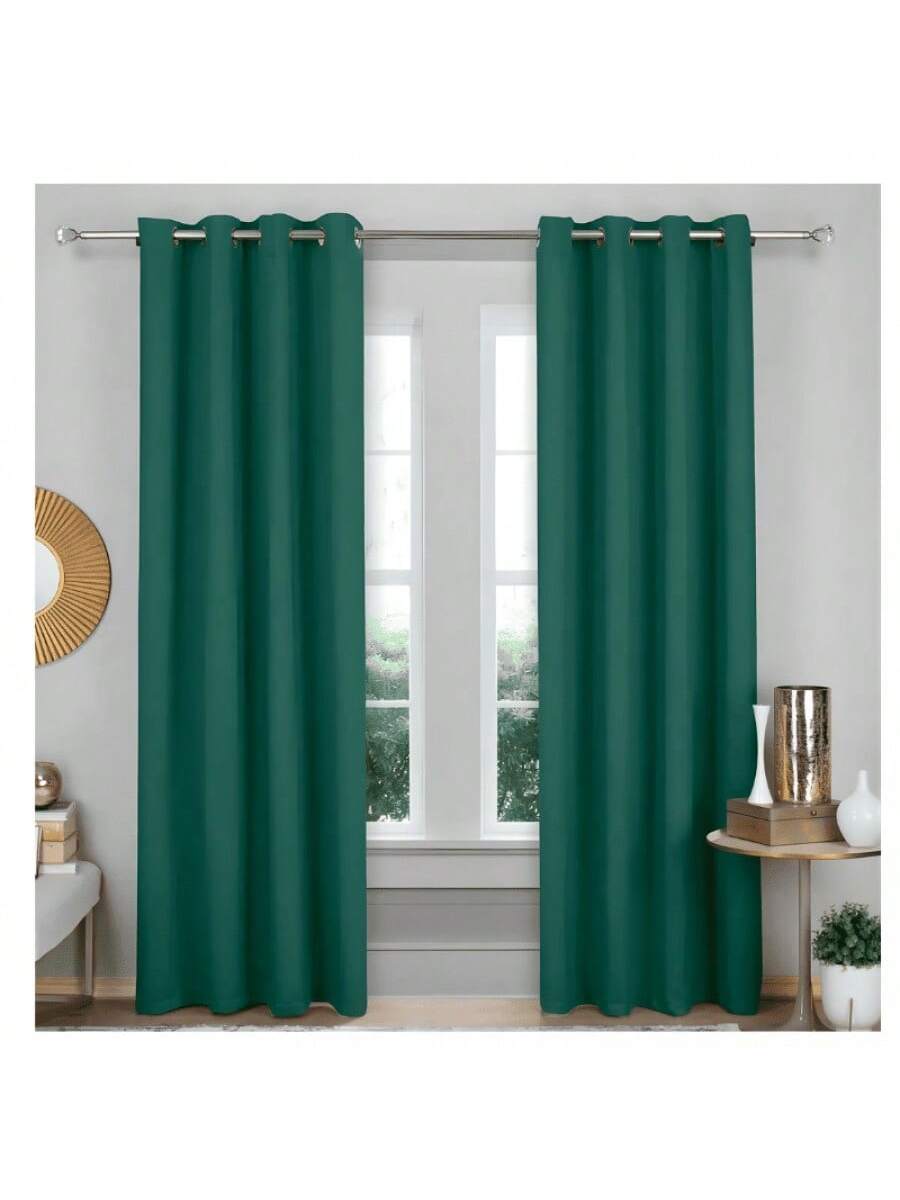 Juego de Cortinas Verde pasto Modernas con Ollaos para Barra