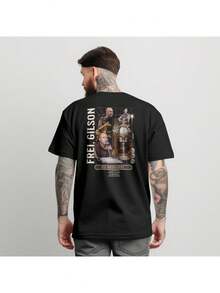 T-Shirt Frei Gilson, Catholic Christian Priest, Jesus, Cotton Shirt - 黑色 - 查看 4