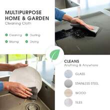 Premium Swedish Dishcloths For Kitchen (10 X Gray) Multi-Surface, Cellulose & Cotton, Original Made In Sweden - -, Reusable, Absorbent, No Odor, Cellulose Sponge Cloths,25866016 - 深灰色 - 查看 2