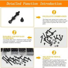 800 Pcs M2.5 Metric Screw Assortment Kit Assorted Bolts Nuts And Washers Kit M2.5x4mm 6mm 8mm 10mm 12mm 16mm 20mm Fully Threaded Assortment Kit Hex Socket Cap Screws Bolts Nuts Washers Set - 黑色尺寸:800件 - 查看 4