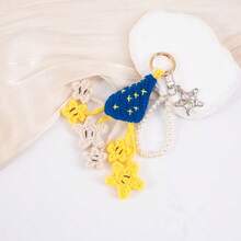 Handmade Crocheted Star Bag Charm Star Keychain Creative Style Bag Pendant Gifts For Women Phone Accessories Personalised Gifts Funny Gifts Stocking Stuffers Phone Charm - Butter Yellow - View 6