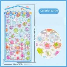Pegatinas transparentes con relieve de gato de fruta, helado y tortuga colorida - Vistoso - Ver 19