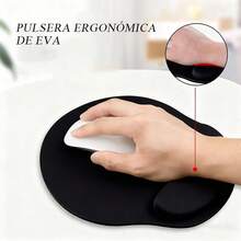 Cojín de muñeca ergonómico de EVA, alfombrilla de ratón de espuma de memoria antideslizante, descanso de escritorio cómodo y amigable con la piel para uso de computadora en oficina - Negro - Ver 8