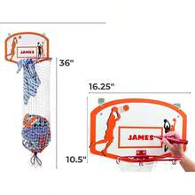 Over Door Basketball Laundry Hamper - Space Saving Hanging Laundry Hamper With Metal Ring, Backboard, Drawstring Bag - Fun Laundry Hamper To Use In Room, Dorm Rooms, Away Dirty Laundry - Orange - View 8