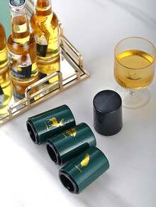 1个自动啤酒瓶起子，不锈钢瓶盖起子，啤酒瓶螺旋起子，便携式酒吧工具，葡萄酒和啤酒瓶盖起子，厨房工具，派对用品 - 彩色 - 查看 12