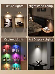1/3/6 قطعة إضاءة صورة لاسلكية معدنية تعمل ببطارية، مع مصباح حائط لاسلكي مغناطيسي، إضاءة جنية، مصابيح، إضاءة ليد، إضاءة ليلية، إضاءة، إضاءة كتاب، إضاءة ليد للغرفة - درجة حرارة اللون قابلة للتعديل، مؤقت، تحكم عن بعد وضغط - مثالية للمعرض والساللم والممرات
