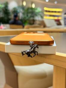 1pc Alloy Horse Pendant/Charging Port Dust Plug/Decorative Charm, Compatible With IPhone/Type-C - Multicolor - View 5