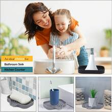 Soap Dish Silicone Holder With Drain Non-Slip Mat Sponge Soap Tray For Kitchen Bathroom Sink Organizer Rubber Soap Saver Drying Rack Easy Clean Dishwasher Bar Soap Container Countertop Tray Practical Bathroom Kitchen Accessory Useful - 灰色 - 查看 2