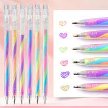 Bolígrafo espiral de gradiente arcoíris creativo, bolígrafo fluorescente de color mixto, bolígrafo de gel multicolor de 1.2 mm - Escritura espiral vibrante. Colores brillantes y suaves, efectos de tinta mixta, perfecto para contabilidad manual, tarjetas de felicitación, diarios y creación artística - Proporcionando a los estudiantes una experiencia de escritura única, premios, regalos de vuelta a la escuela y regalos de Navidad