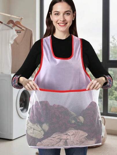 Portable Polyester Apron For Drying Clothes, Colorful Clothespins Set, Laundry Drying Apron Kit, Hanging Clothes Organizer Apron For Home, Balcony, Or Travel Use, Air-Drying Helper For Small Garments, Towels, Socks & Underwear, Laundry Tool For Homemakers, Students & Apartments, Practical Wash Day Accessory For Daily Clothes Organization And Quick Drying Routine, Clothes Drying Tool