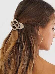 4个/1个女士8厘米/3.15英寸黑色、卡其色、蓝色、棕色轻质塑料发夹，时尚百搭，优雅简约纯色发爪，弹簧夹，适合日常佩戴、休闲、派对、通勤、发型设计、化妆、服装配饰、发夹、发卡、发饰、头饰、发卡 - 彩色 - 查看 2