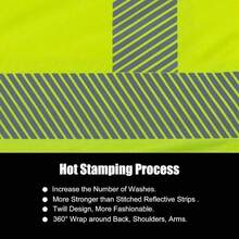 Shirts Women High Visibility Shirts Reflective Class 2 ANSI Hi Vis Construction Work Short Sleeve - Small + Yellow - View 5