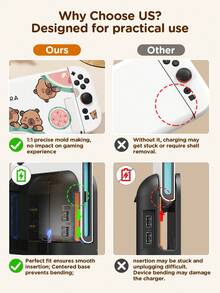 Ayotu 1个可爱动物造型保护壳,兼容Switch OLED/Switch NS/新款Switch 2(2025款,7.9英寸),超耐用轻巧设计,防震防刮。 - 彩色 - 查看 8