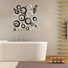 24/48/72pcs Silver, Gold, Black, Red Acrylic DIY Decorative Mirror Wall Stickers, Assorted Round Plastic Decals, Suitable For Living Room, Bedroom, Mirror, Cabinet, Removable And Easy To Install, Waterproof And Shatterproof - Multicolor - View 5