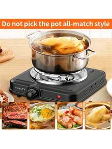 SOKANY 1000W Portable Electric Induction Cooktop, 5 Temperature Settings, Stainless Steel Panel, Heating Indicator Light, Built-In Temperature Control, Overheat Protection. Suitable For All Cookware, Great For RV/Home/Camping/Apartment/Laboratory Use. - View 2
