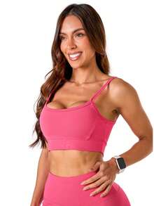 Basic Fitness Top In Polyamide - Rosa Chicle - Ver 2