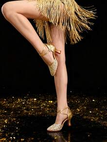 Girls Open-Toed High-Heeled Sandals, Soft-Soled Latin Dance Shoes, Wear-Resistant High-Heeled Dance Shoes, Suitable For Dancing And Daily Wear