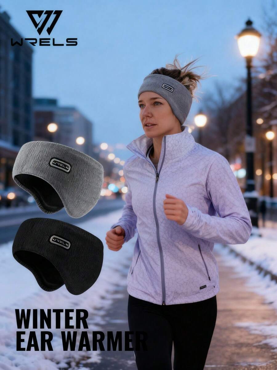 WRELS 1pc Lightweight Foldable Warm Winter Ear Warmer Headband, Thickened Double Layer Ear Warmer Headband, Windproof And Cold-Resistant