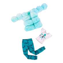 New 3pcs/Set Outfit For 30cm Doll, 11 Inch Winter Nightwear Plush Vest, Top And Pants Set (Jacket + T-Shirt + Trousers) - Multicolor - View 3