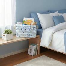 Rectangular Storage Box, Folding Canvas Fabric Storage Basket With Handle, Suitable For Organizing Family Kitchen, Boys' And Girls' Toys, Office Closet, Shelf Basket, Book Box, Room Decoration (Cute Girl, Loving Cherry)