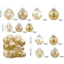 22 pezzi di palline di Natale in plastica infrangibili, decorazioni da appendere per albero di Natale, con riempimenti delicati e luccicanti, adatte per decorazioni natalizie, feste di Ognissanti e altre decorazioni