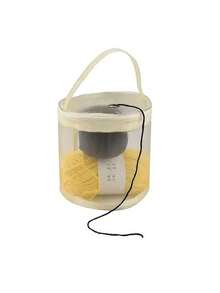 大容量抽绳毛线收纳袋 - 易旋转滚筒设计，带穿线孔和提手，方便旅行携带，节省空间，适合初学者和老年人，是圣诞节和感恩节的理想礼物，也适用于手工制品和工艺材料的收纳，便携耐用，采用涤纶材质，是圣诞节和感恩节的完美之选，也是收纳毛线的理想之选。