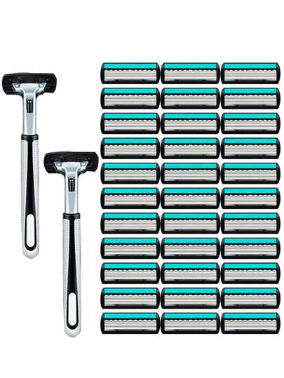 三层手动剃须刀，欧美风格，男女通用，防滑条设计带来顺滑剃须体验，适用于10种场合，是日常剃须和脱毛的必备工具。