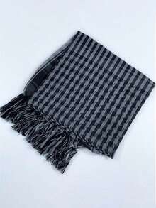 1 Peça Lenço Tático Preto à Prova de Vento para Homens - Durável, Estilo Boêmio, Adequado para Entusiastas de Atividades ao Ar Livre e Militares, Borlas, Máscara Multifuncional, Lenço Triangular Quente de Estilo Punk de Rua, Presente Perfeito para o Dia dos Namorados para Casais - Multicolorido - Visão 6