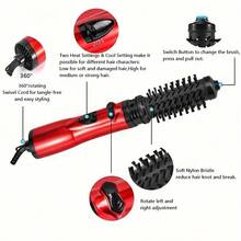 2-In-1 Rotating Hot Air Brush Styler And Hair Dryer - Multi-Functional Hair Dryer, Curling Iron And Straightener For Salon-Quality Results At Home - One Step To Vibrant, Stylish Curls And Smooth Hair - 紫色 - 查看 7
