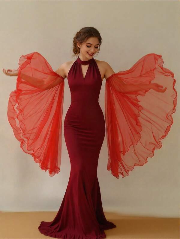 1 Paar einfaches, gekräuseltes Design Braut Ärmel, fließend und die Arme bedeckend, modische und vielseitige Kleid Accessoires für Frauen