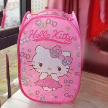 1pc Sanrio Kawaii Foldable Storage Bag, Hello Kitty Or Kuromi Design Laundry Basket, Dirty Clothes Hamper - Multicolor - View 11