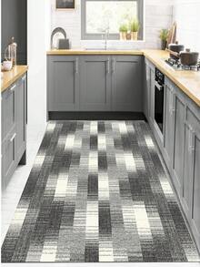Kitchen Rug - Washable Runner Rug – Non-Slip Roll Carpet – Modern Soft Rug – Cut-To-Size Hallway Rug / Kitchen Mat (60*150, 60*200, 80*200, 80*300, 100*200, 120*180 Cm)  Made ın Turkey - Dark Grey - View 4