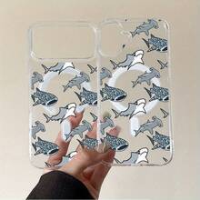 Funda de teléfono a la moda Funda de teléfono: Adecuada para iPhone 17 Resistente a los golpes, magnética, anti-amarilleo, anti-arañazos, anti-huellas, disipación de calor Funda de teléfono acrílica transparente con un lindo patrón de ballena para iPhone 17/17 Pro/17 Pro Max/17 Air/16e/16 Pro Max/16 Diseño para chicas mujeres TPU suave resistente a los golpes más protectora y femenina - 1 pieza - Ver 4