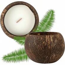.Com: -Casa 3.9 X 2.8inch Coconut Candle, 1 Handmade Pour Coconut Bowl Candle - Pineapple Papaya Scent, Double Wax Blend, Soy Wax Scent, Wooden Wick: Home & Kitchen - Dứa Đu Đủ - Xem 12
