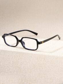 1副复古方形男女通用休闲太阳镜，时尚平光镜片，适合海滩派对 - 彩色 - 查看 2