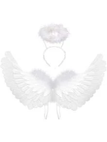 2PCS Angel Wings Angel Wings And Halo Set Carnival Makeup Ball Sexy Performance Costume Role Playing Party Christmas Gift