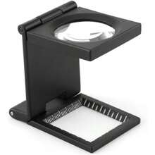 10X 28mm Mini Tri-Fold 10x Magnifier Zinc Alloy Magnifier With Scale For Textile Optical Jewelry Tools - Black - View 5