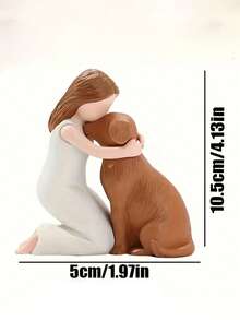 1 st kreativ hartsflicka som kramar hundfigur, handgjord djurskulptur, varm och helande heminredning för vardagsrum, sovrum, bordsskiva, idealisk present till husdjursälskare och vänner - Multifärgad - Visa 6