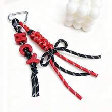 1pc Customized Accessory, Acrylic Colorful Letter Keychain, Handmade Rope Star/Bell Pendant, Heart Keychain, Star Pendant Decoration, Christmas/Halloween/Easter/Mother's Day Personalized Gift