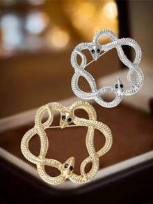 1pc Vintage Blue Crystal Dragonfly Insect Brooch, Versatile For Women's Autumn/Winter Clothing, Jacket, Scarf, Shoes, Bag, A Gift For Mother Or Friend