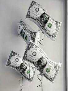 2/4pcs Reusable Dollar Bill Balloons, Large Size Fake Money Balloons For Birthday Decoration, Dollar Bill Party Balloons, Money Theme Birthday, Casino Party, Graduation, FUN Money Theme Party, Las Vegas Party, Birthday Gift For Dad, Bank Interior Decor Balloons - Multicolor - View 4