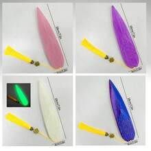 三把彩色刀刃（紫色、粉色、蓝色），还原电影细节，刀刃精雕细琢，搭配中式金色流苏和吉祥结吊坠，完美礼物之选——生日礼物、男孩礼物、女孩礼物、圣诞礼物 - 彩色 - 查看 3