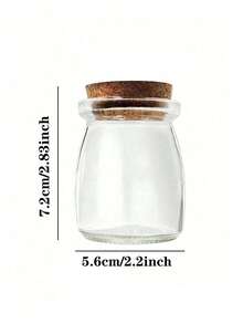 7pcs 100ml Heat-Resistant Small Pudding Bottles, Yogurt Bottles, Glass Jars With Cork Lids, Mousse Cups, Lucky Star Glass Jars, Mini Wishing Bottles, Bath Salt Bottles, Face Mask Bottles, Divider Bottles, Candle Divider Bottles, Jewelry Storage Bottles, Gold Bean Collection Bottles. Suitable For Kitchen Storage, Bedroom Storage, Weddings, Bridal Showers And Birthday Gifts. - 彩色 - 查看 8