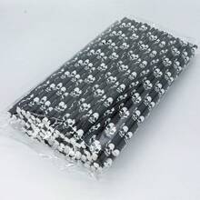 100 قطعة/عبوة قش ورقي بتصميم موضوع هالوين ب- 9 أنماط مختلفة 6*197 مم | قرع، أشباح، خفافيش، هيكل عظمي، تصميم نمط مخيف، مناسب لحفلات هالوين وأعياد الميلاد، ديكور عملي، ديكور أشباح هالوين، قش ورقي إبداعي للعصائر والكوكتيلات