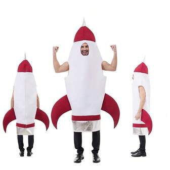 New Bestselling Rocket Jumpsuit For Adults, Astronaut Cosplay Costume With Realistic Details, Space Theme Halloween Party & Performance Suit