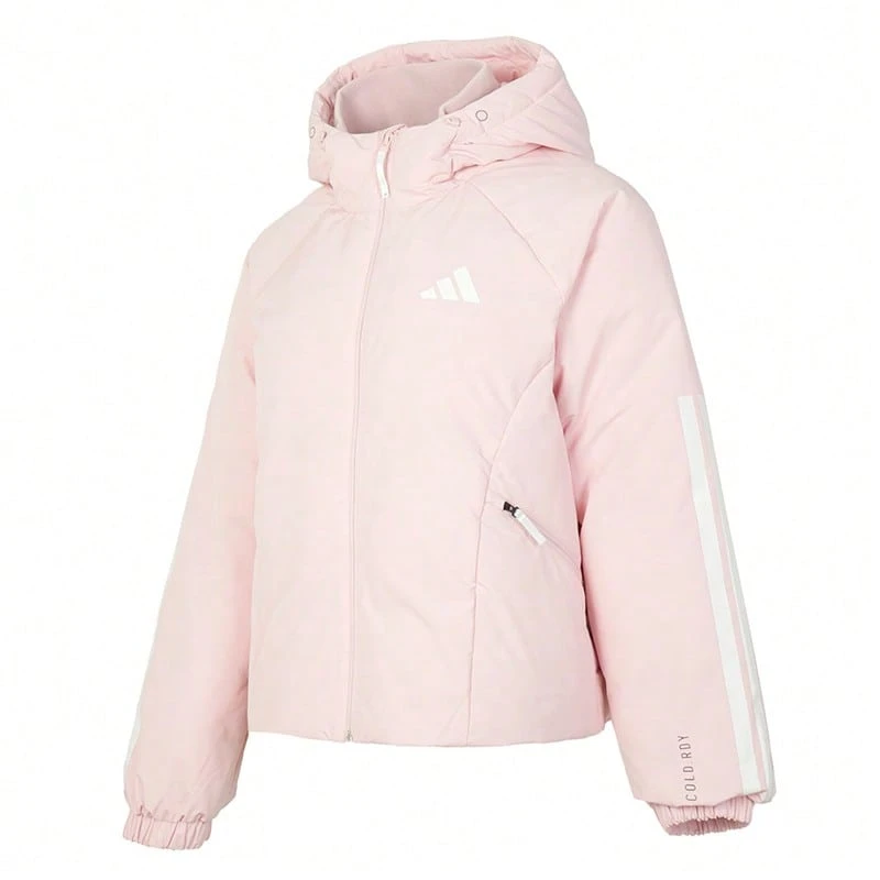 Adidas W PUFFY DOWN J Women's Sports Down Jacket JG5921 - Brown and White - View 1