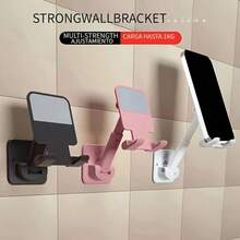 Wall Mounted Phone Holder, Mobile Phone Telescopic Bracket, Adhesive Bathroom Kitchen Desktop Portable Folding Mobile Phone Stand Compatible With IPhone/Android And Other Phones-JY-B066 Compatible With IPhone, Android Phone, Gift For Birthday, Family, Friends, For Summer Bathroom Kitchen Gifts Birthday Bathroom Kitchen Phone Accessories - Multicolor - View 6