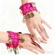 1 paire de bracelets à pièces en mousseline, accessoires de danse, décoration de costume de scène, accessoire polyvalent de style de rue, convient pour Halloween, carnaval, célébrations de festivals, peut également être utilisé comme bracelets de cheville, costume de fête - Multicolore - Voir 23