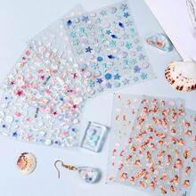 SMI Fine 1pc Adorable Starfish Koi Fish Decal 5D Jellyfish Ocean Fish Bubble Stickers Suitable For DIY Jewellery, Epoxy Resin Accessories - Clear - View 3