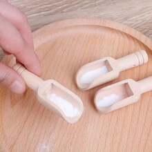 10pcs Mini Wooden Spoons, Bamboo Shower Salt Spoons, Tea Spoons, Laundry Powder Scoops, Milk Powder Scoops, Sugar Spoons, Multi-Purpose Wooden Spoons, Portable Spoons, Honey Spoons, Coffee Bean Scoops, Kitchen Utensils, Baking Tools - Khaki - View 11